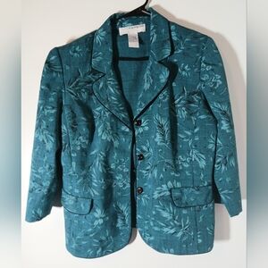 Sag Harbor Teal Floral Blazer